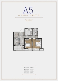 澜庭2室2厅1厨1卫建面75.72㎡