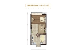 茂业金廊壹号1室1厅1厨1卫建面78.00㎡