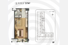 青阳·壹号公寓1室1厅1厨1卫建面57.00㎡