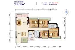 南粤现代城4室2厅2卫建面158.00㎡