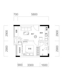 中建·凤栖台1室1厅1厨1卫建面47.01㎡