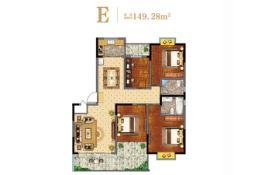 侨乡文化城3室2厅1厨2卫建面149.28㎡