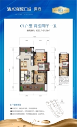 清水湾智汇城2室2厅1厨1卫建面80.70㎡