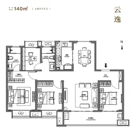 保利堂悦4室2厅2卫建面140.00㎡