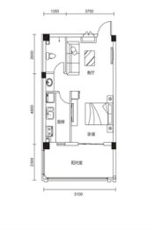 丽晶公馆1室1厅1厨1卫建面54.00㎡