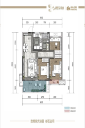 绿地梧州城际空间站3室2厅1厨1卫建面89.00㎡