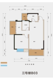 大兴一号（北苑）2室2厅1厨2卫建面78.00㎡