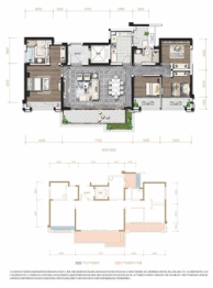 西派泊玥4室2厅1厨2卫建面160.00㎡