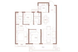 融创·华亨 观澜壹号3室2厅1厨2卫建面113.00㎡