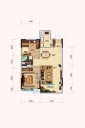 碧桂园·欧洲城-拉菲小镇2室2厅1厨1卫建面89.00㎡