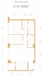 保利天悦2室2厅1厨2卫建面123.00㎡