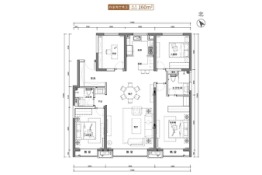 万科公园五号4室2厅1厨2卫建面160.00㎡