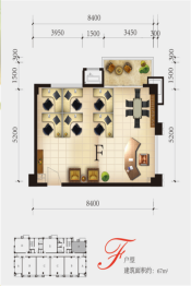 蓝堡湾·弘馆建面67.00㎡