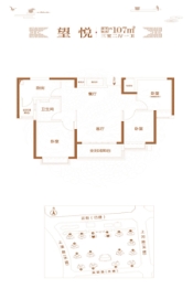 恒大悦澜湾3室2厅1厨1卫建面107.00㎡