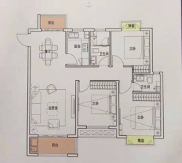 美璟华府3室2厅1厨2卫建面114.00㎡