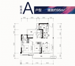 中骏聚龙汇景湾2室2厅1厨2卫建面95.00㎡