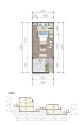 华侨城·大理王宫1室1厅1厨1卫建面46.00㎡