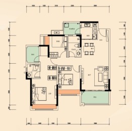 保利·阳光城3室2厅1厨2卫建面117.0㎡