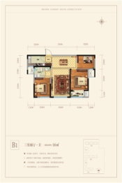 长清蘭園3室2厅1厨1卫建面96.00㎡