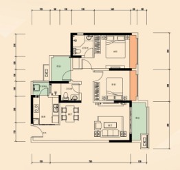 保利·阳光城3室2厅1厨2卫建面99.0㎡
