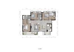 卓越云际4室2厅1厨2卫建面142.00㎡