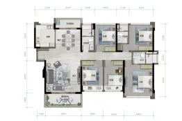 龙光·玖龙玺5室2厅1厨3卫建面165.0㎡