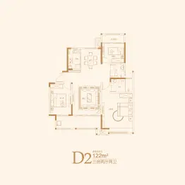 昱龙府3室2厅1厨2卫建面122.0㎡