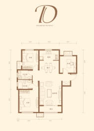 宝境棠棣家园3室2厅1厨2卫建面113.00㎡