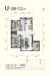 林海景天·林翠苑3室2厅1厨1卫建面108.00㎡