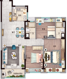 新沂碧桂园3室2厅1厨2卫建面115.00㎡