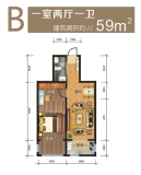 满融首府59㎡户型