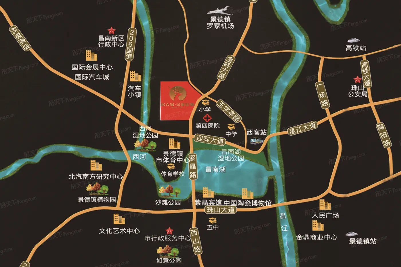 金岭庄园交通图