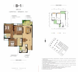 蓝润千里江城3室2厅1厨2卫建面95.00㎡