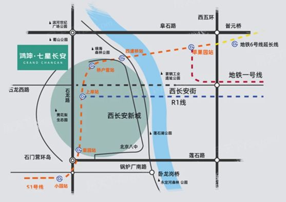 鸿坤七星长安交通图