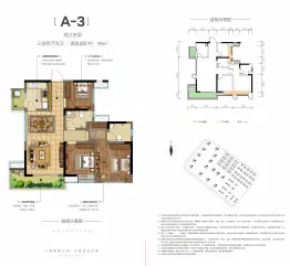 蓝润千里江城3室2厅1厨2卫建面98.00㎡