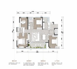 东原中业印江洲4室2厅1厨2卫建面127.00㎡