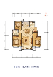 路劲赞成3室2厅1厨2卫建面106.00㎡
