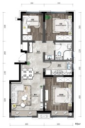 力旺林溪湖3室2厅1厨1卫建面93.00㎡