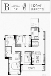 外滩江月湾4室2厅1厨2卫建面120.00㎡