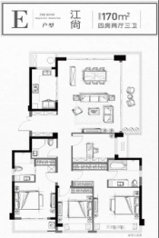 外滩江月湾4室2厅1厨3卫建面170.00㎡