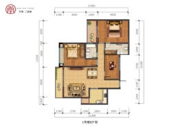 京尊·三进堂3室2厅1厨2卫建面121.00㎡