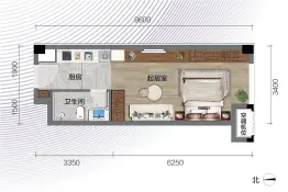 保利 天禧1室1厅1厨1卫建面37.0㎡
