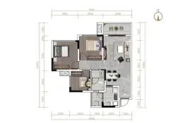 鼎仁恒骏府3室2厅1厨1卫建面75.72㎡