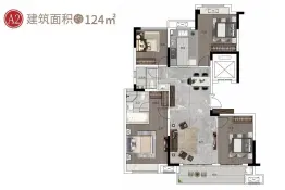 金辉优步星樾5室2厅1厨2卫建面124.0㎡