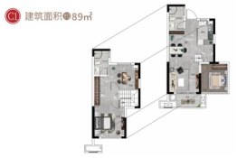 金辉优步星樾3室2厅1厨1卫建面89.00㎡