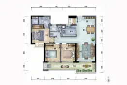 保利滨湖堂悦3室2厅1厨2卫建面112.00㎡