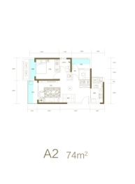 谦祥·万华城2室2厅1厨1卫建面74.00㎡