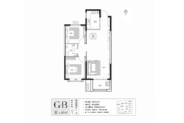 康桥知园2室2厅1厨1卫建面87.00㎡