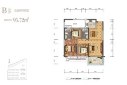 敏捷珑玥府3室2厅1厨2卫建面95.72㎡