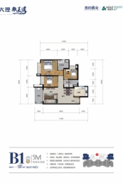 大理雅美湾3室2厅1厨2卫建面97.00㎡